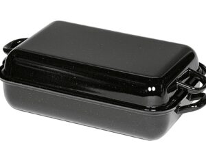 RIESS Bräter Profi 37x26x12,5cm schwarz emailliert mit Deckel