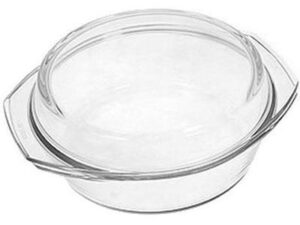 BOHEMIA CRISTAL Glaskochschüssel rund mit Deckel 1,5L