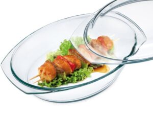 BOHEMIA CRISTAL  Schüssel oval m.flachem Deckel