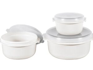 EMSA Mikrowellentopfset Micro Family 0,5/1/1,5 l weiß 3teilig