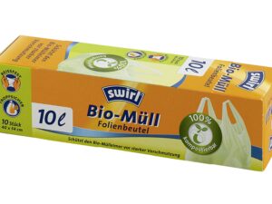 SWIRL Abfallbeutel Biofolie mit Griff 10l Pack Rolle mit 10 Stück