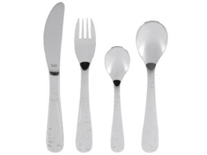 SILIT Kinderbesteck Aquarama 4tlg. Edelstahl 4tlg.: Messer: 18 cm, Gabel: 16 cm, kleiner Löffel: 13 cm, und großer Löffel: 16,5 cm