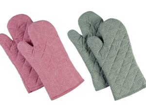 WENKO Backofenhandschuh Baumwolle 31x17cm kariert 1Paar