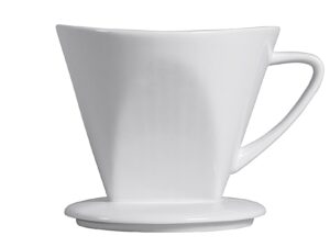 Kaffeefilter 1 x 4 Porzellan spülmaschinenfest 1 - Loch 11,5cm Ø13cm weiß