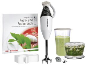 ESGE Zauberstab M 160 G Gourmet Schlagscheibe, Zerkleinerer, Mixbecher, Wandhalter, Rezeptanleitung, großes ESGE-Zauberstab Kochbuch