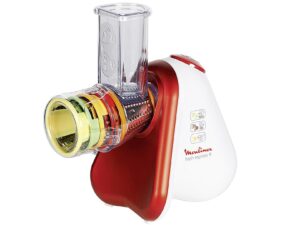 MOULINEX Elektrisches Schnitzelwerk Fresh Express Plus DJ756G 5 Trommeleinsätze zum Raspeln, Schneiden und Reiben