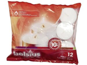 BOLSIUS 12 Maxi Teelichte im Beutel