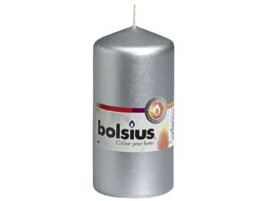 BOLSIUS Stumpenkerze 12x5,8cm silber