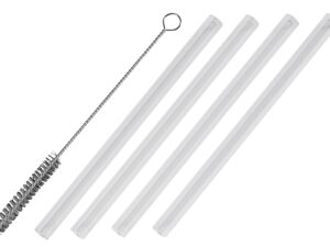 LEONARDO Glastrinkhalm 'Ciao' 4er Pack, inkl. Reinigungsbürste