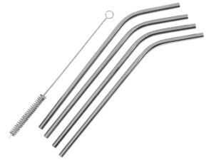 WESTMARK Trinkhalme 'Edelstahl' 4er Set, inkl. Reinigungsbürste