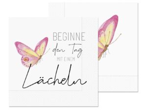 LA VIDA Lunch-Serviette 'Beginne den Tag mit einem Lächeln' 20er Pack