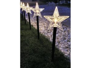 F-H-S LED Leuchtstäbe 'Stern' 5er Set 5 Erdspieße