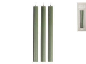 GUSTA Leuchterkerze 'Rippen'  3er Pack 3 Stück