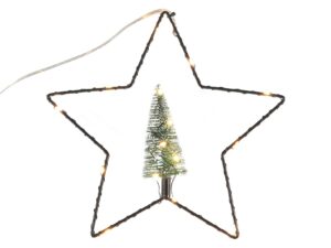 LED Metall Stern mit Baum 15 LED