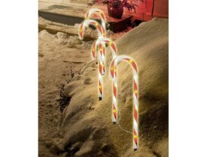 HI LED Gartenstecker  Zuckerstangen  4er 44cm