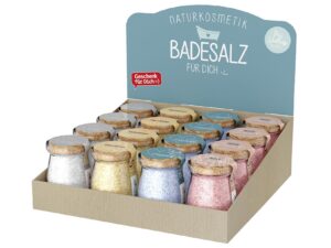 LA VIDA Badesalz 'Cosy Moments' 16er Display 16-teilig, 4 Motive á 4 Stück