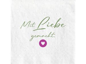 FASANA Lunch-Serviette 'Mit Liebe gemacht' 20er Pack