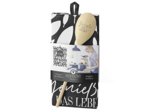 LA VIDA Geschenkset Küchenzeit 'Genieße das Leben' 2-teilig 1 Geschirrtuch, 1 Löffel
