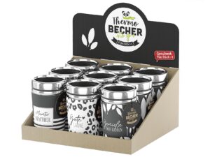 LA VIDA Thermobecher to go 'Salt&Pepper' 9er Display 9er Display