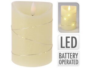 LED Kerze mit LED Lichterkette