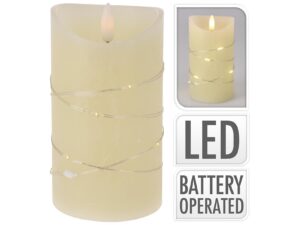 LED Kerze mit LED Lichterkette