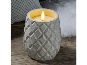 HI LED Kerze in Zementschale