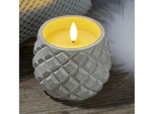 HI LED Kerze in Zementschale