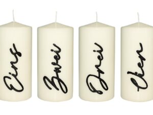 WIEDEMANN Stumpenkerze 'Zahlen 1-4' 4er Set