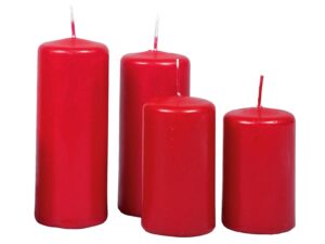 Advents-Stumpenkerze bordeaux 4 Pack