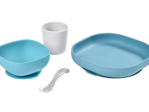 BEABA Geschirrset 4-teilig 1 Teller, 1 Schüssel, 1 Glas, 1 Löffel