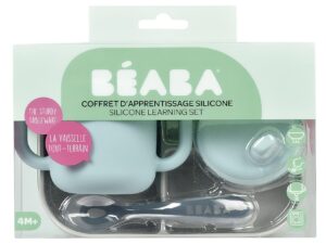 BEABA Esslernset Teller, Tasse, Löffel 2. Altersstufe