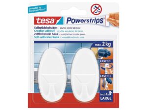 TESA Powerstrips large oval weiss 2er Pack
