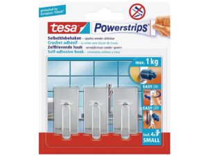 TESA Powerstrips Haken small chrom 3er Pack