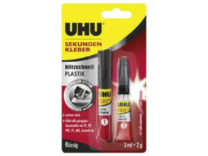 UHU Sekundenkleber Plastik 2g+3ml 3 ml, 2 g