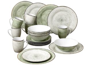 WELLCO Kombiservice 'Pur' 24-teilig, je 6 Kaffeebecher, Müslischalen, Frühstücksteller, Speiseteller