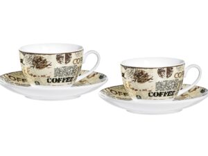 RITZENHOFF & BREKER Cappuccino 'Crema' 4er Satz 2x Cappuccinotassen, 2x Cappuccinountere