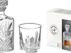 WELLCO Whisky-Set 7-teilig, Glaskaraffe und 6 Gläser