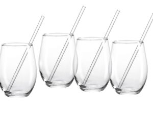 RITZENHOFF & BREKER Gin / -Trinkhalm-Set 8-teilig 4 Longdrinkgläser á 590 ml, 4 Trinkhalme H 20 cm