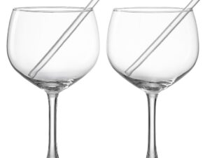 RITZENHOFF & BREKER Ginglas mit Trinkhalmen 2er Set 2x Ginglas, 2x Glas-Trinkhalm