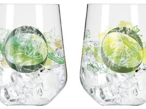 RC RITZENHOFF CRISTAL Gintumbler 'Botanic Lights' #1, #2 2er Set 2 x Gintumbler