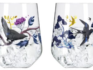 RC RITZENHOFF CRISTAL Gintumbler 'Botanic Glamour'#1, #2 2er Set 2 x Gintumbler