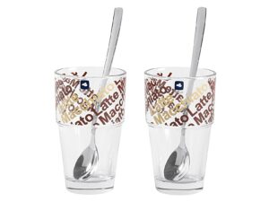LEONARDO Latte Macchiato Becher 'Café Latte Solo' Set, 4-teilg, 2 x Becher und 2 x Löffel