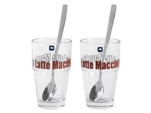 LEONARDO Latte Macchiato Glas Set, 4-teilg, 2 x Becher und 2 x Löffel