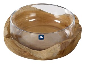 LEONARDO  Schale m.Teaksockel