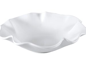 Obstschale Keramik 11cm Ø39cm weiß