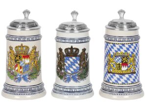 DOMEX BierseiEuler Bayernwappen mit Zinndeckel 0,5 l sortiert