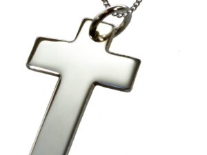 Collier Kreuz poliert - 45cm - 925 Silber