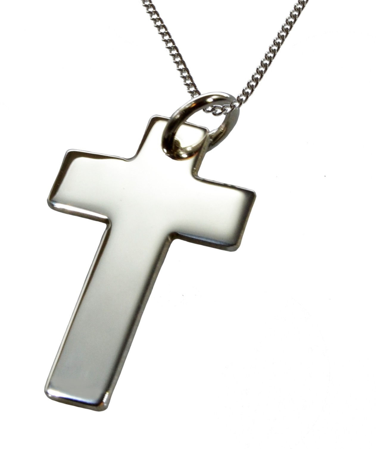 Collier Kreuz poliert - 45cm - 925 Silber