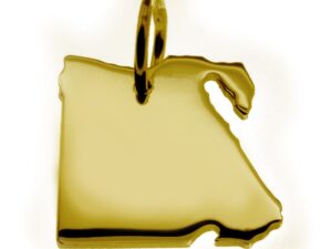 Anhänger der Landkarte Ägypten in massiv 333 Gelbgold