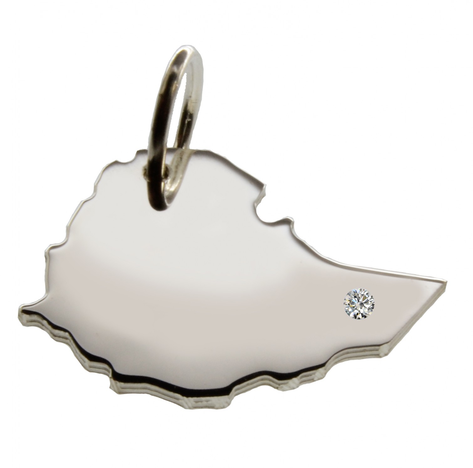 Äthiopien Anhänger mit Brillant 0,015ct am Wunschort 925 Silber